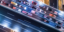 cars on motorway at night